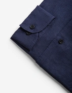 Casual Fit Skjorta Linne Mörkblå