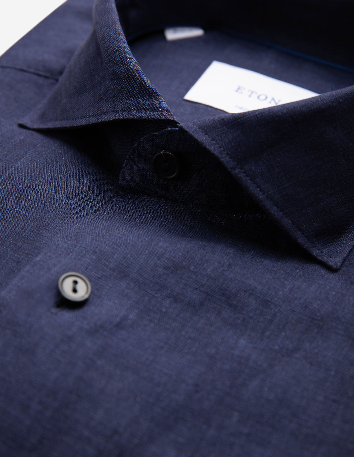 Casual Fit Skjorta Linne Mörkblå