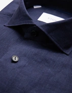 Casual Fit Skjorta Linne Mörkblå