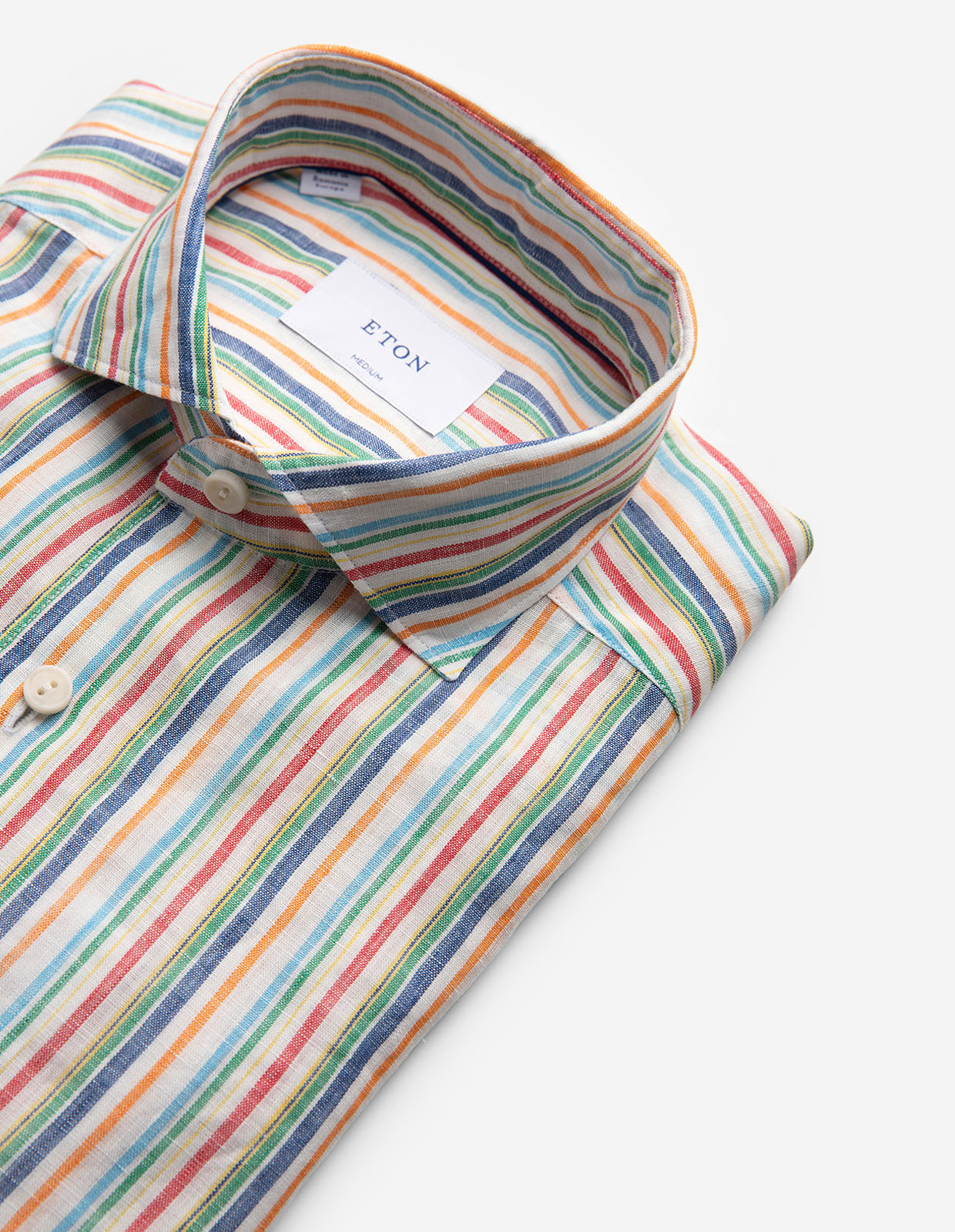 Casual Fit Skjorta Linne Randig Multi