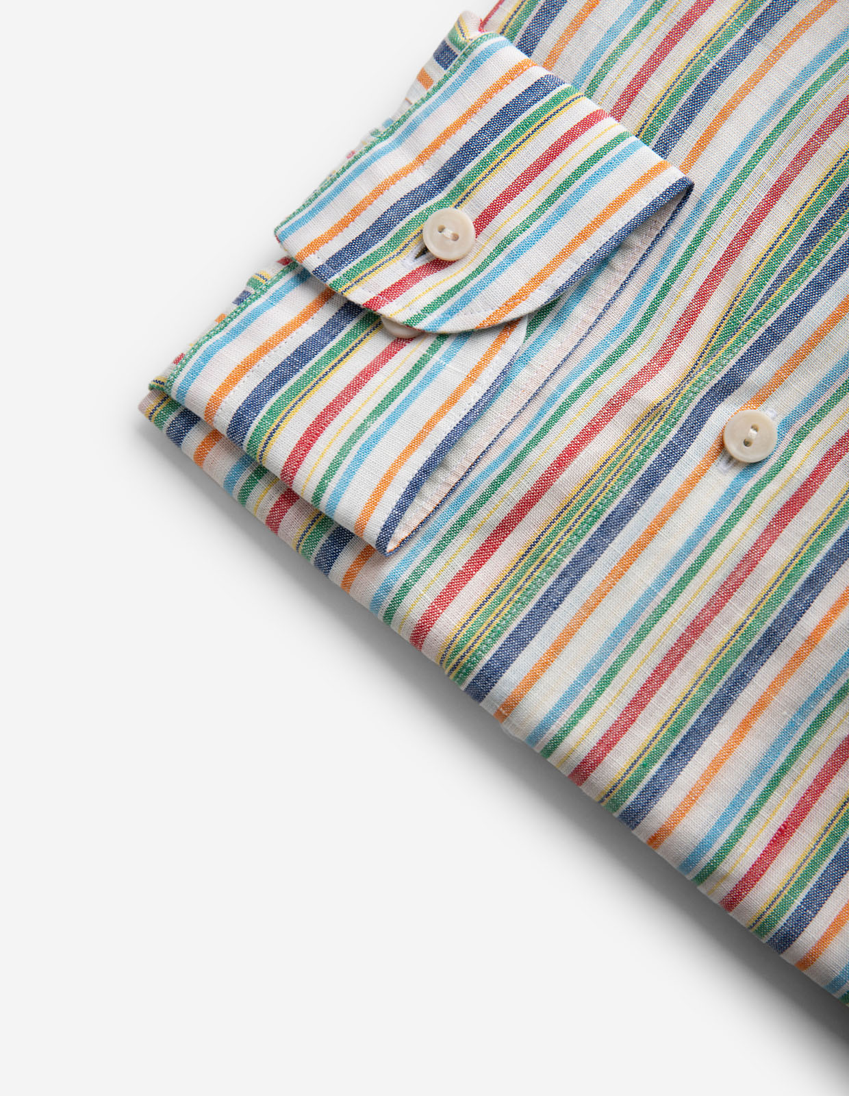 Casual Fit Skjorta Linne Randig Multi