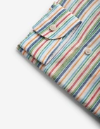 Casual Fit Skjorta Linne Randig Multi