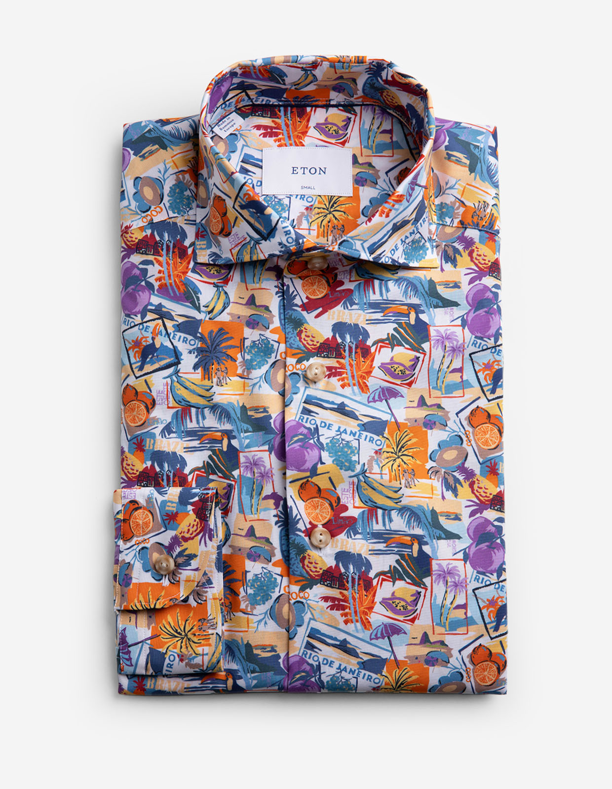 Casual Fit Skjorta Poplin Print Copacabana