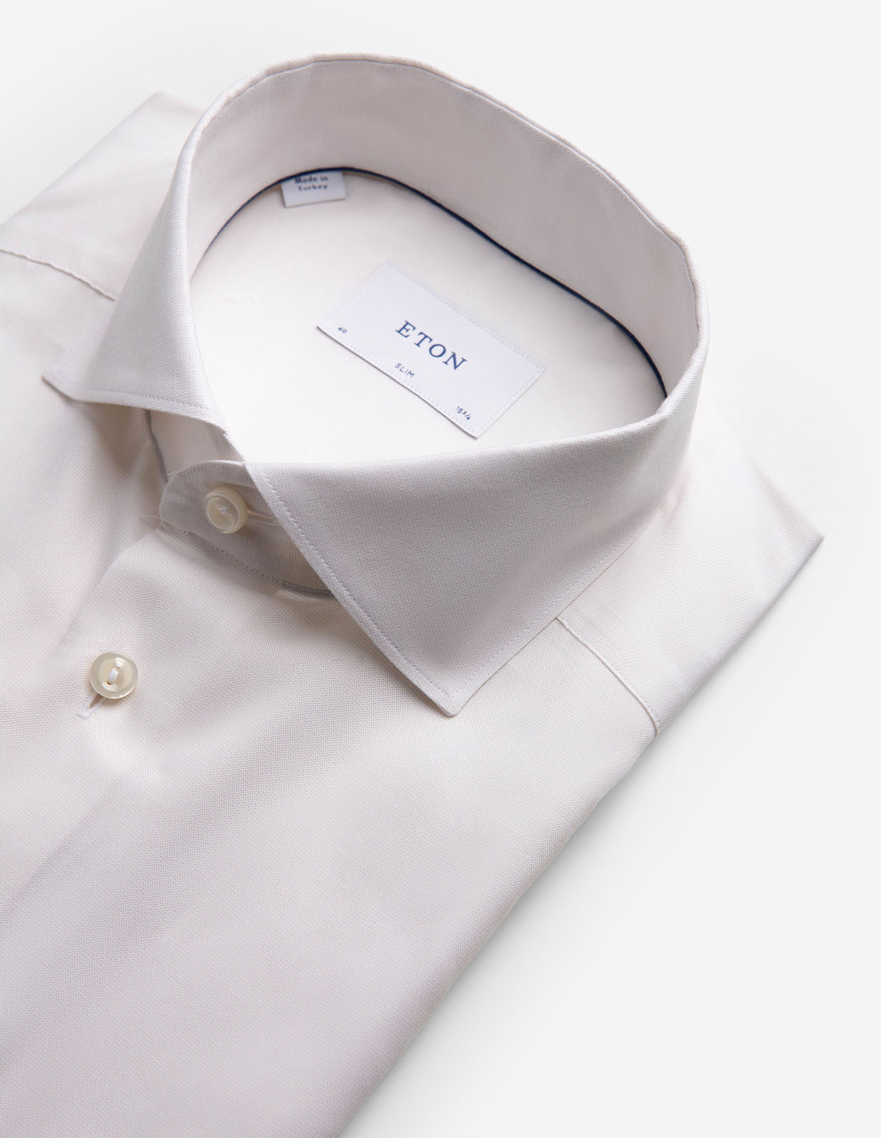 Slim Fit Skjorta Oxford Benvit