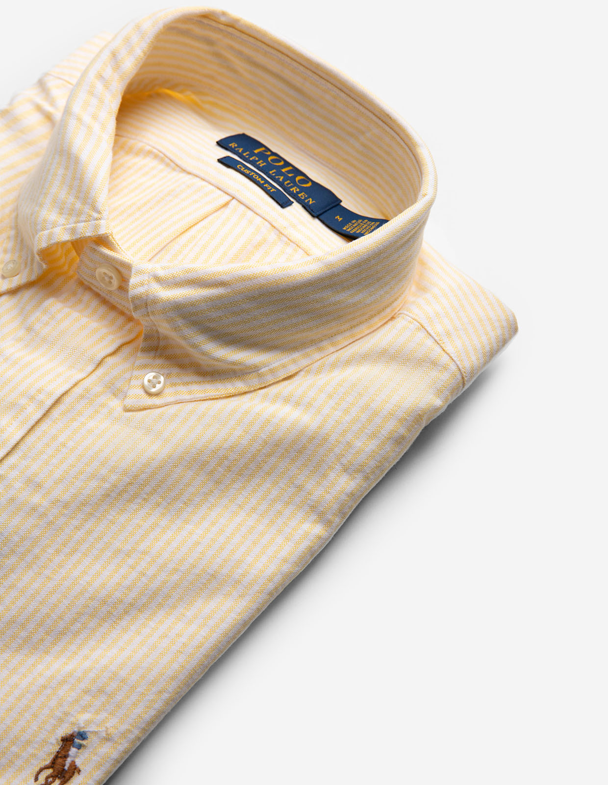 Custom Fit Oxford Skjorta Randig Gul/Vit