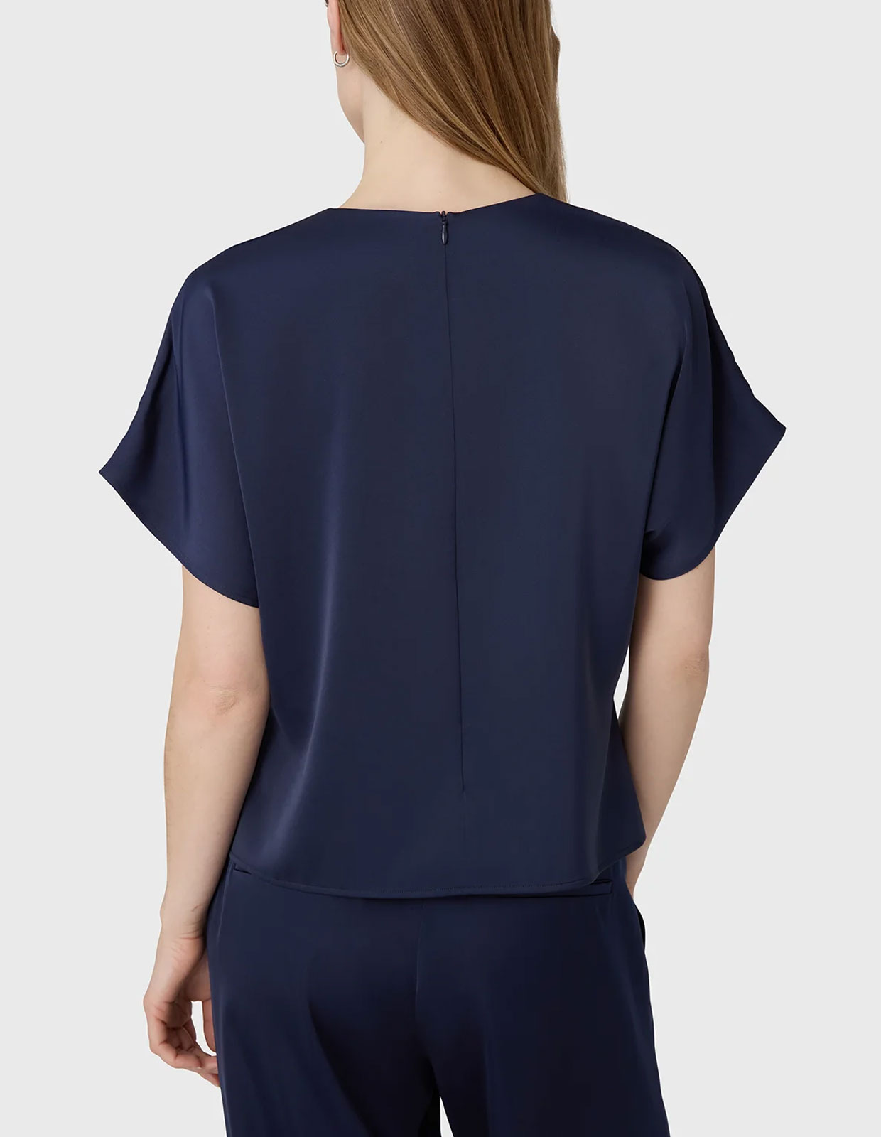 Mia Top Satin Mörkblå