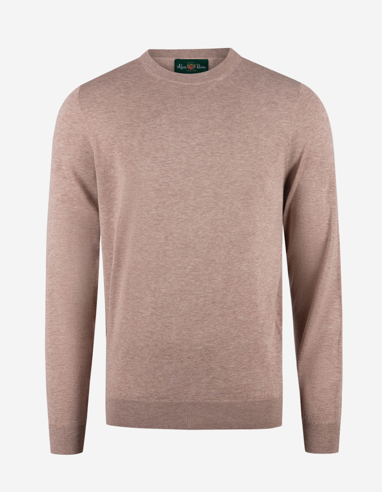 Oakford Tröja Rundhals Hight Twist Bomull Ljusbeige