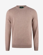 Oakford Tröja Rundhals Hight Twist Bomull Ljusbeige