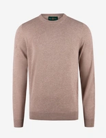 Oakford Tröja Rundhals Hight Twist Bomull Ljusbeige