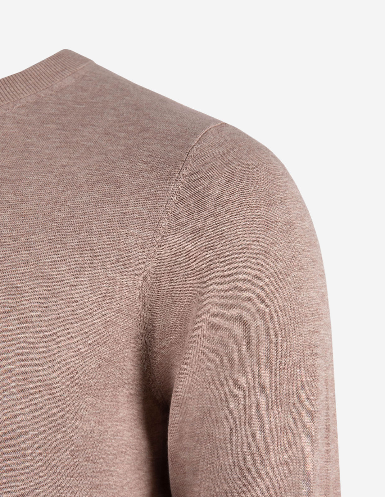 Oakford Tröja Rundhals Hight Twist Bomull Ljusbeige