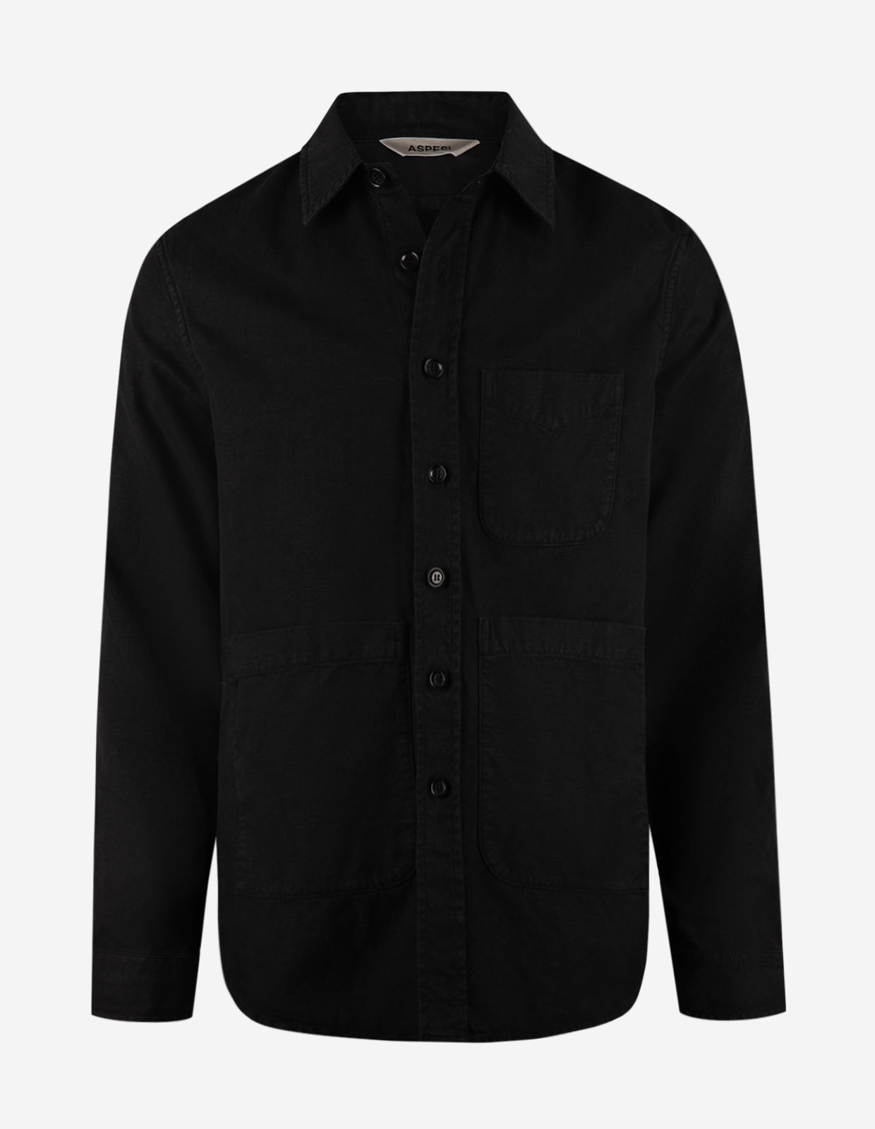 Utility Overshirt Bomull Linne Svart