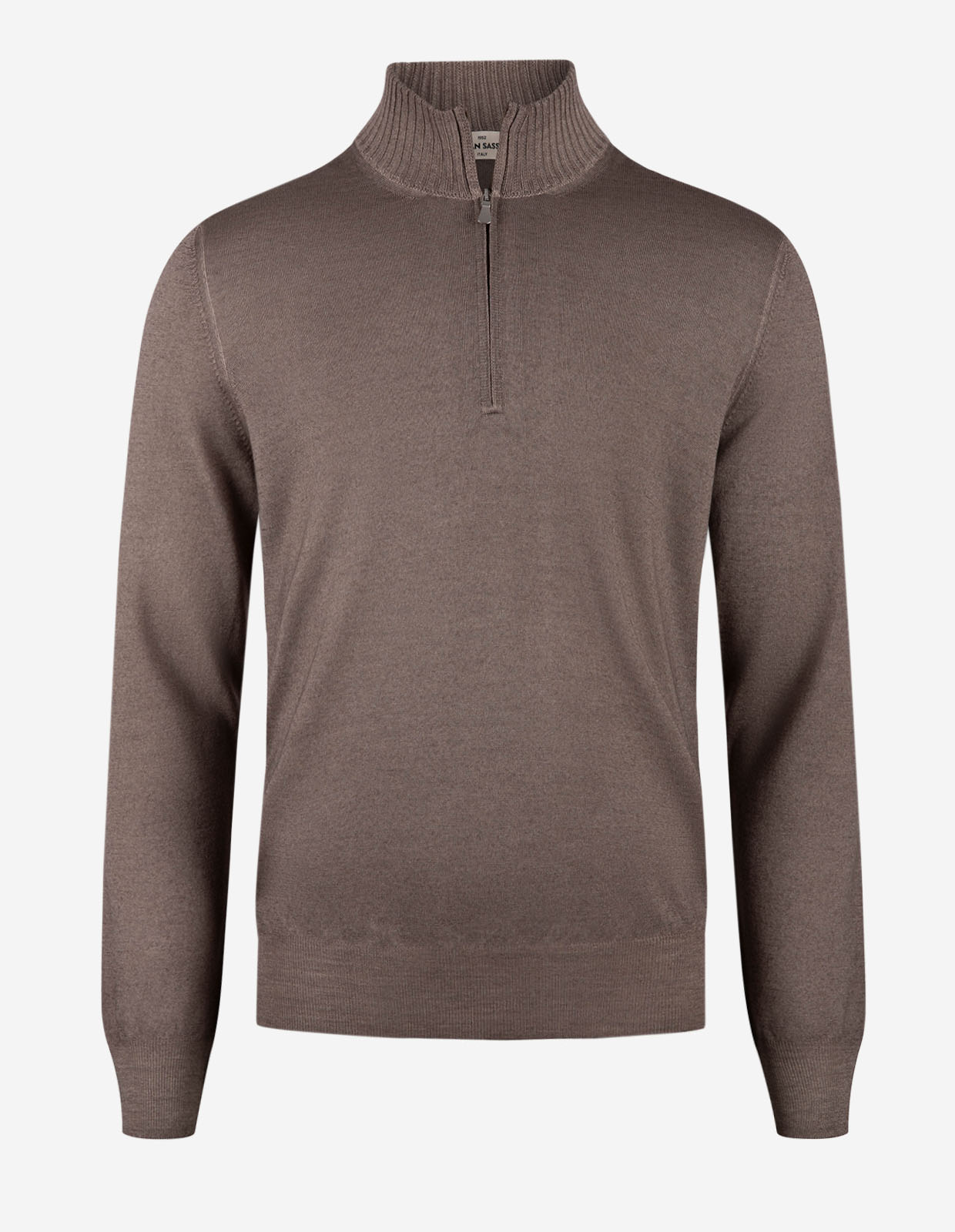 Zip-tröja Vintage S Merino Gråbeige