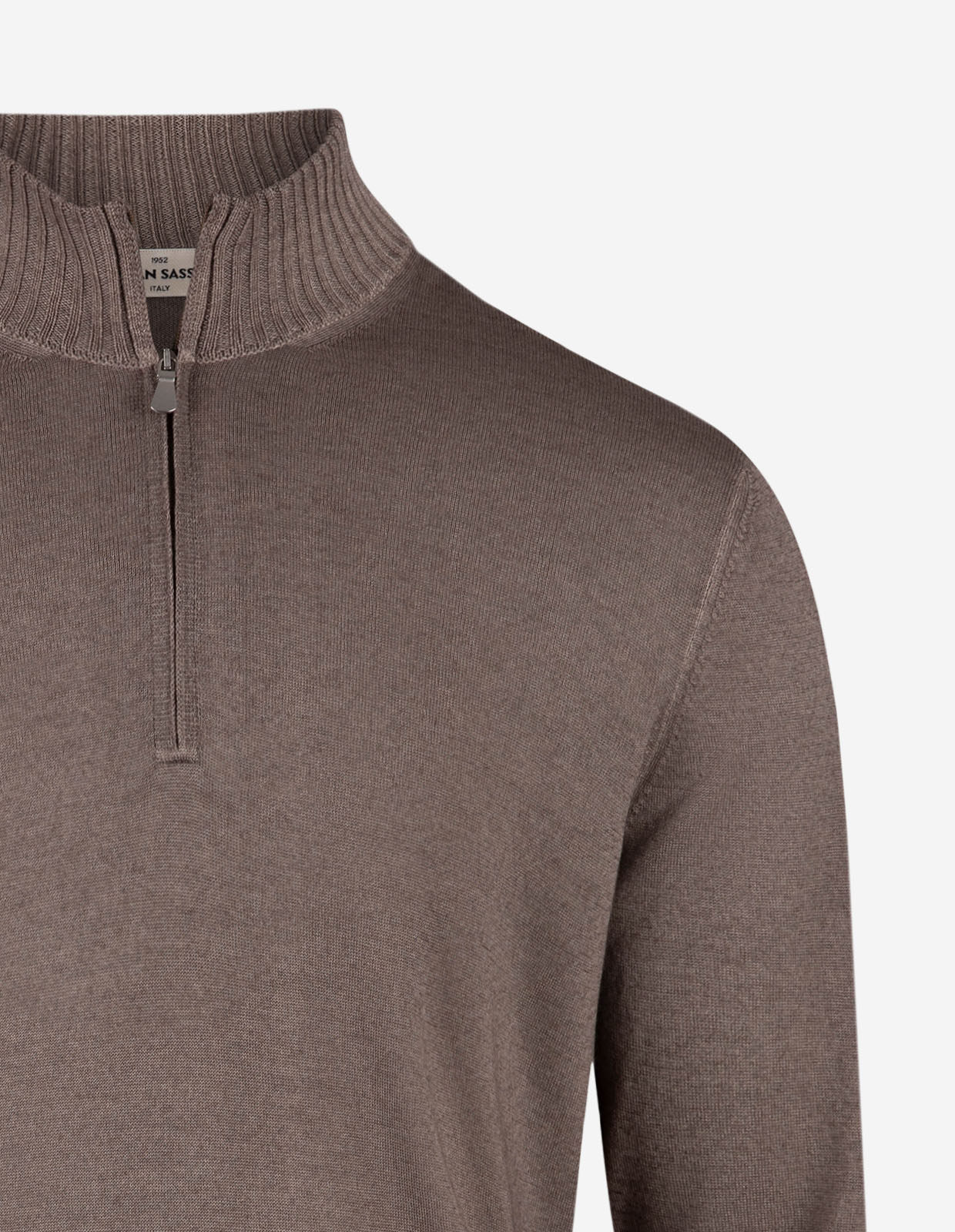 Zip-tröja Vintage S Merino Gråbeige