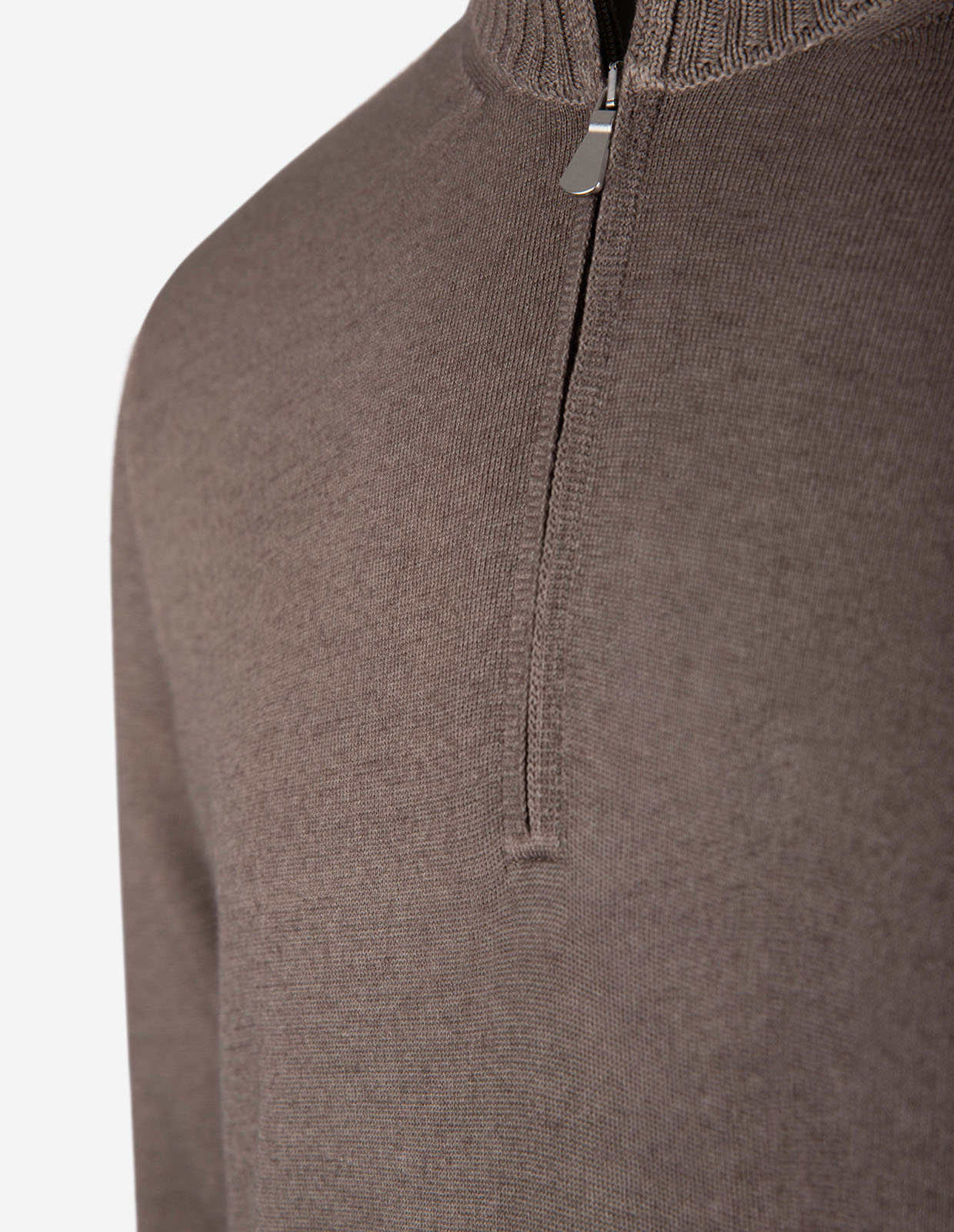 Zip-tröja Vintage S Merino Gråbeige