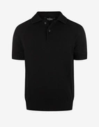 Pikétröja Stickad Raglan Open Collar Svart