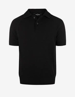 Pikétröja Stickad Raglan Open Collar Svart