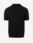 Pikétröja Stickad Raglan Open Collar Svart