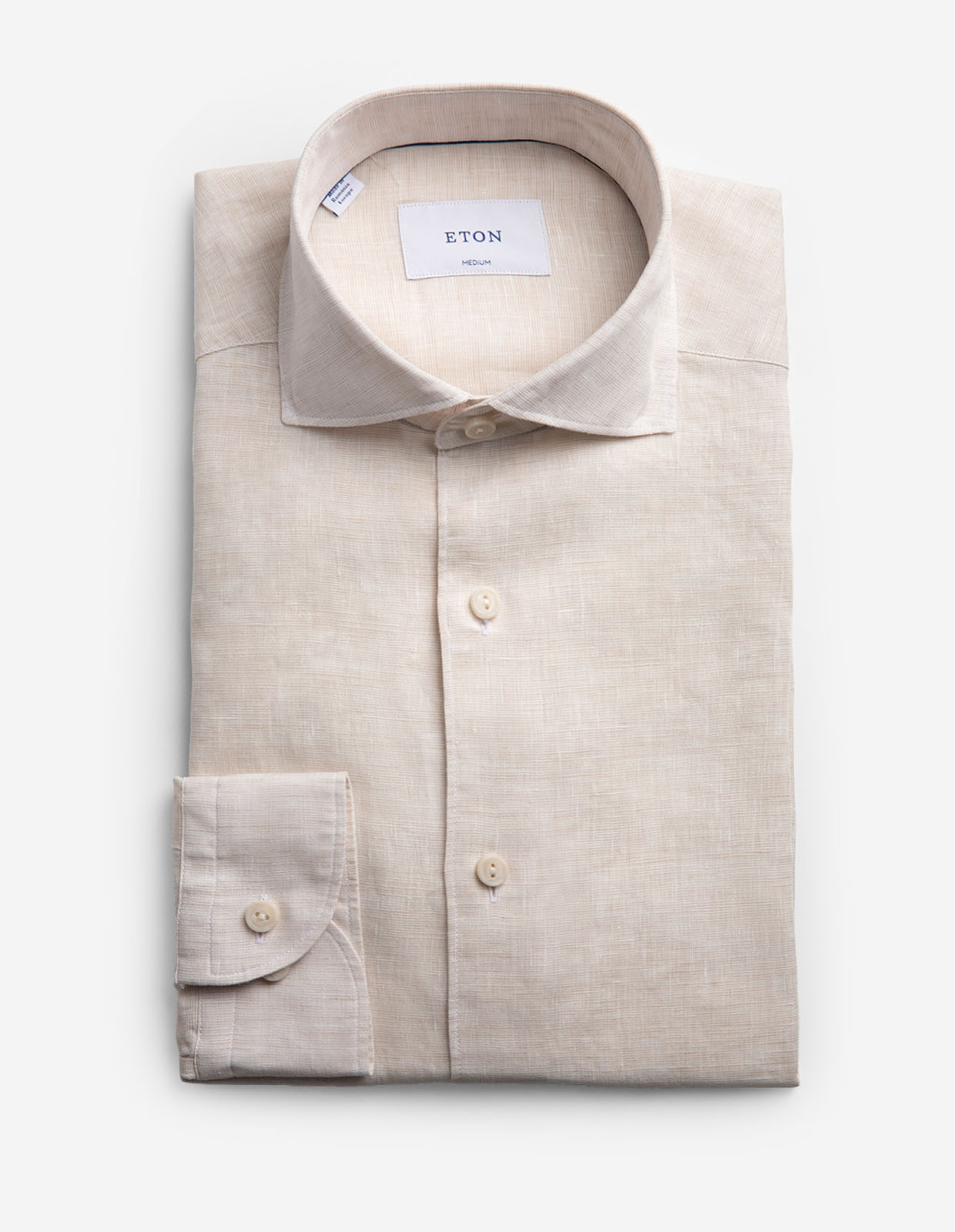 Casual Fit Skjorta Linne Ljusbeige