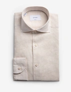 Casual Fit Skjorta Linne Ljusbeige