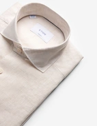 Casual Fit Skjorta Linne Ljusbeige