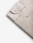 Casual Fit Skjorta Linne Ljusbeige