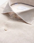 Casual Fit Skjorta Linne Ljusbeige