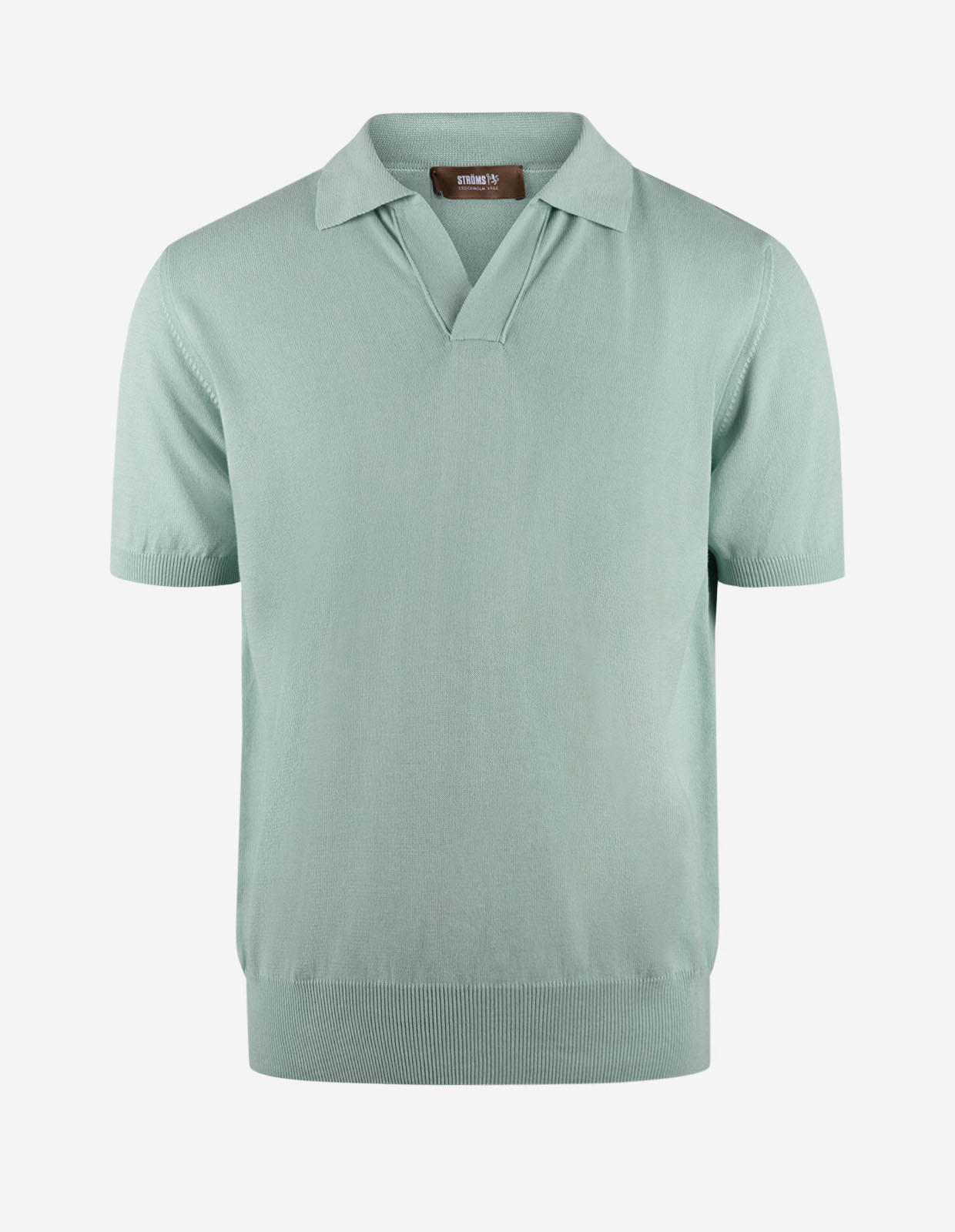 Open Polo Finstickad Bomull Grön
