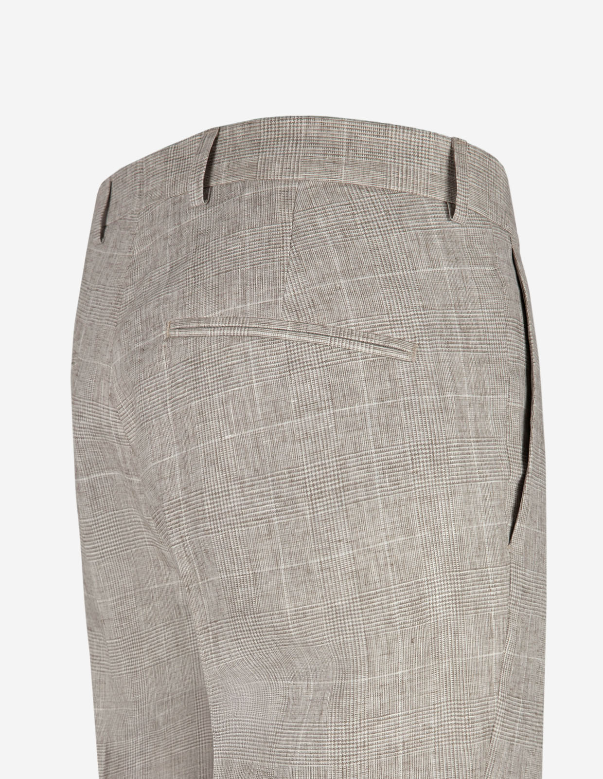Dandy Byxa Linne Glencheck Ljusbeige