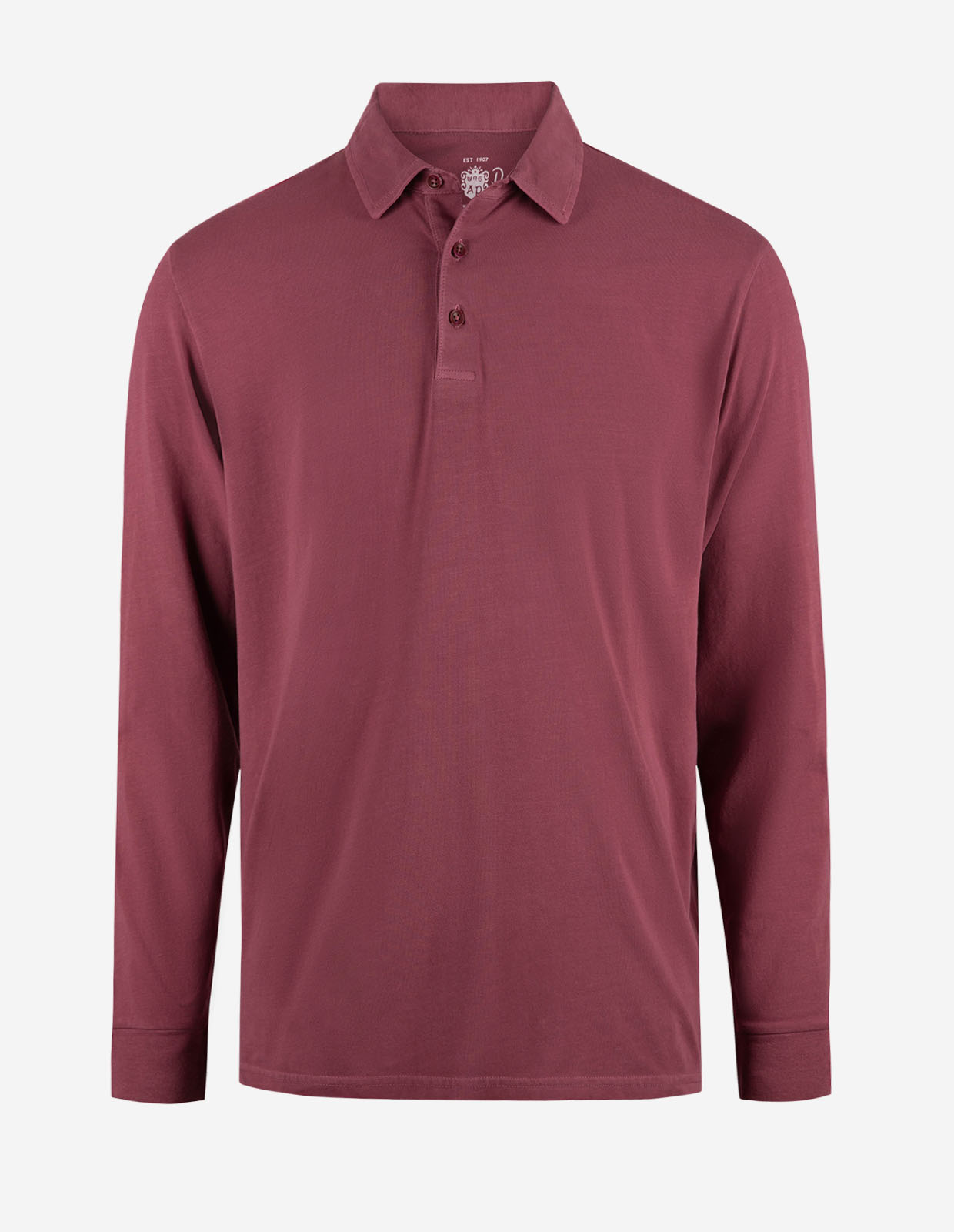 Storwood Långärmad Pikétröja Vinröd