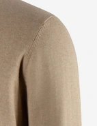 Tröja Rundhals Ärmpatch Bomull Cashmere Ljusbeige