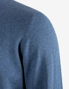 Tröja Rundhals Ärmpatch Bomull Cashmere Denimblå