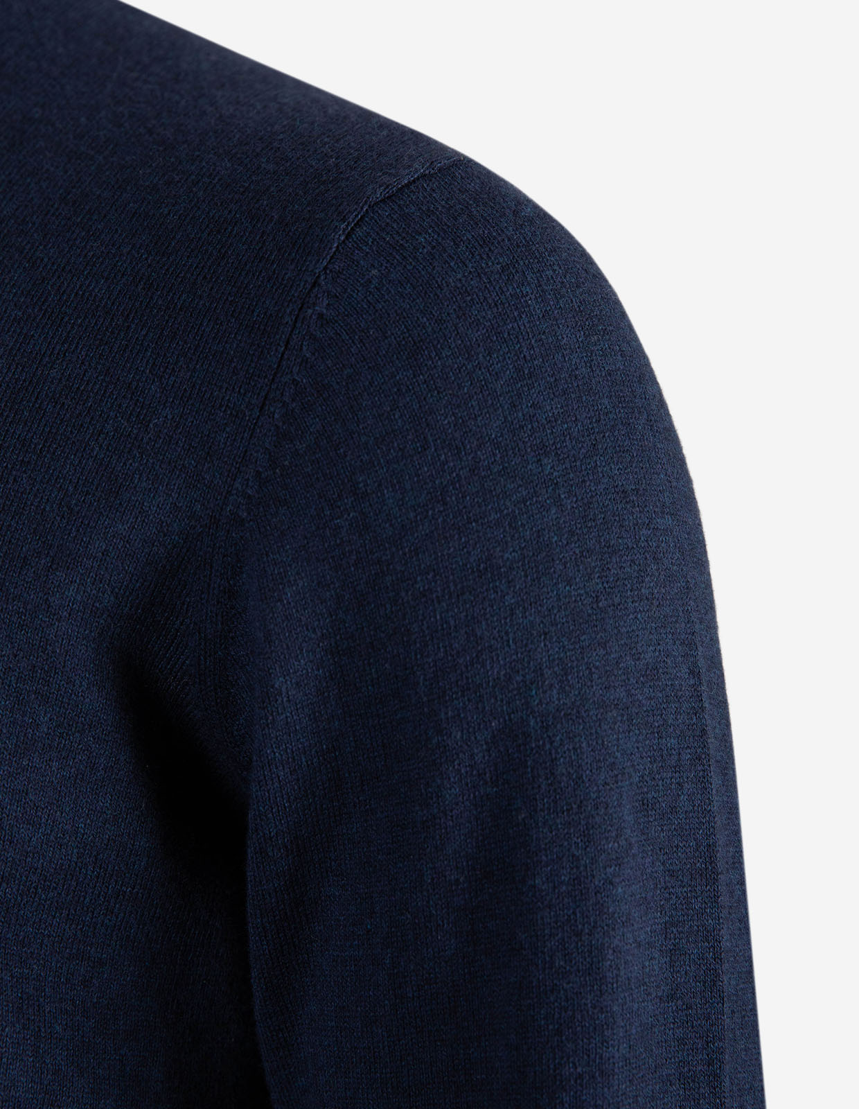 Tröja Rundhals Ärmpatch Bomull Cashmere Marinblå