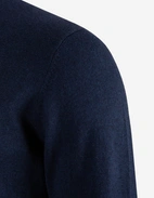Tröja Rundhals Ärmpatch Bomull Cashmere Marinblå