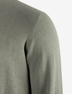 Tröja Rundhals Ärmpatch Bomull Cashmere Mossgrön