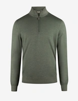 Zip-tröja Vintage S Merino Olivgrön