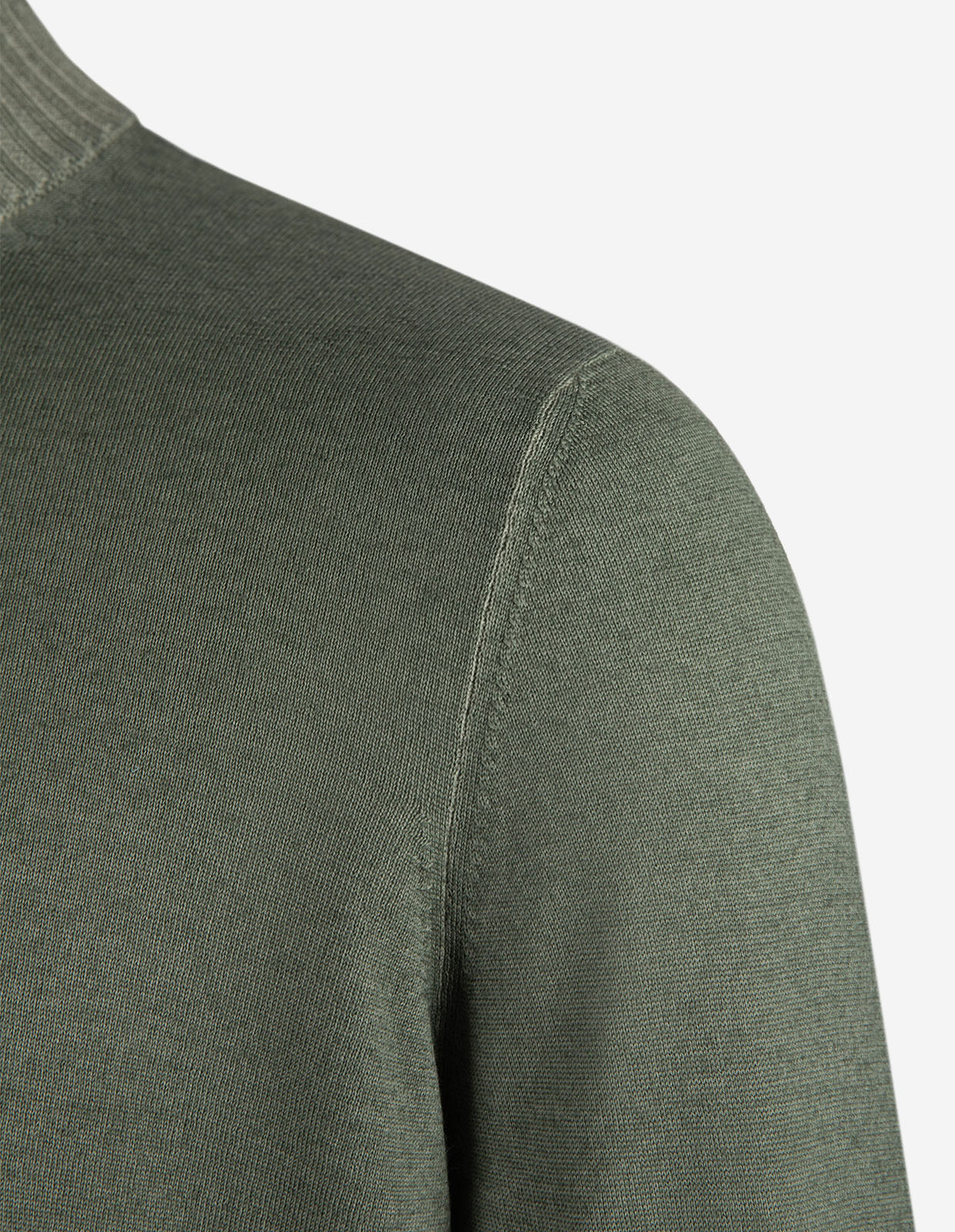 Zip-tröja Vintage S Merino Olivgrön