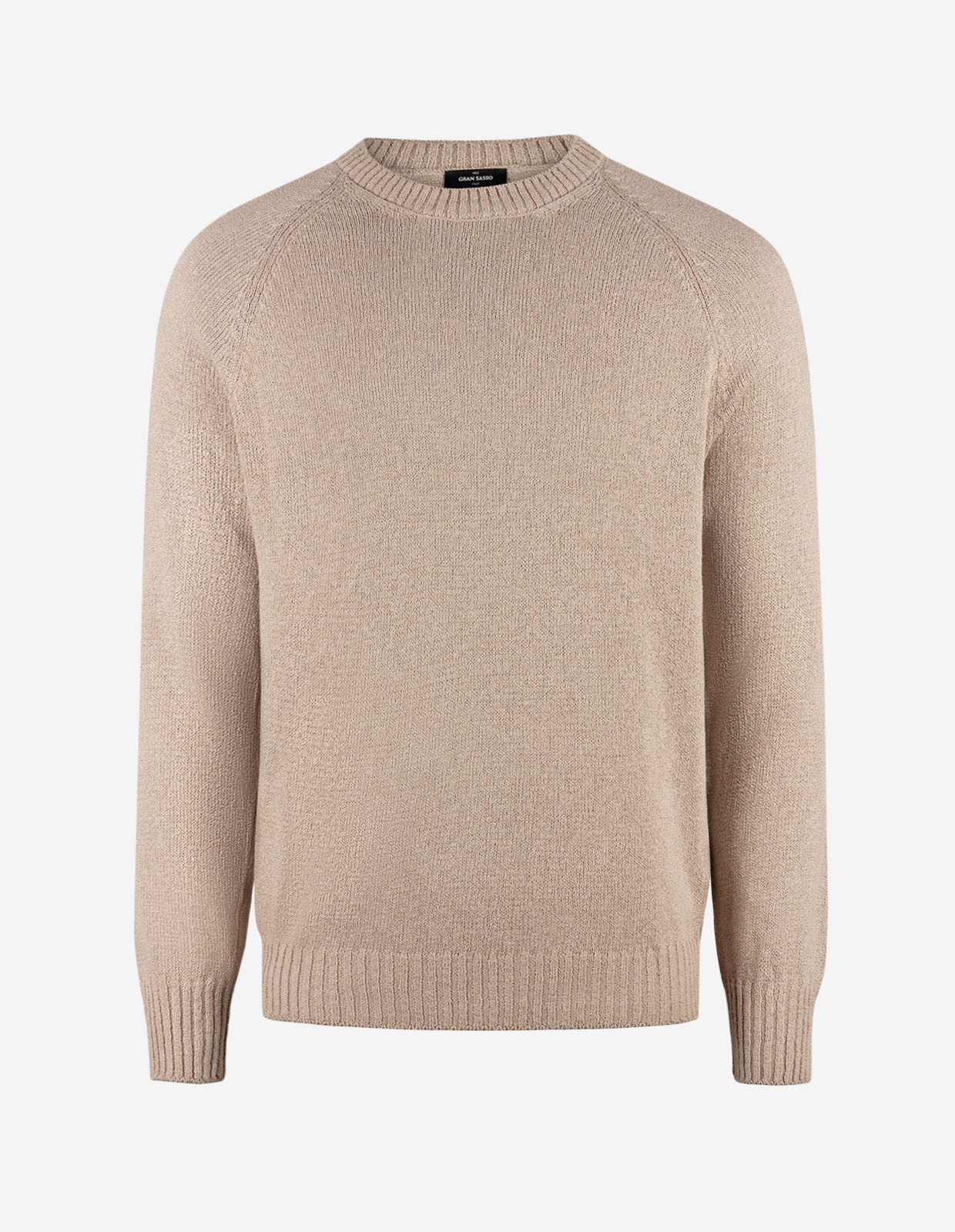 Tröja Rundhals Stickad Beige