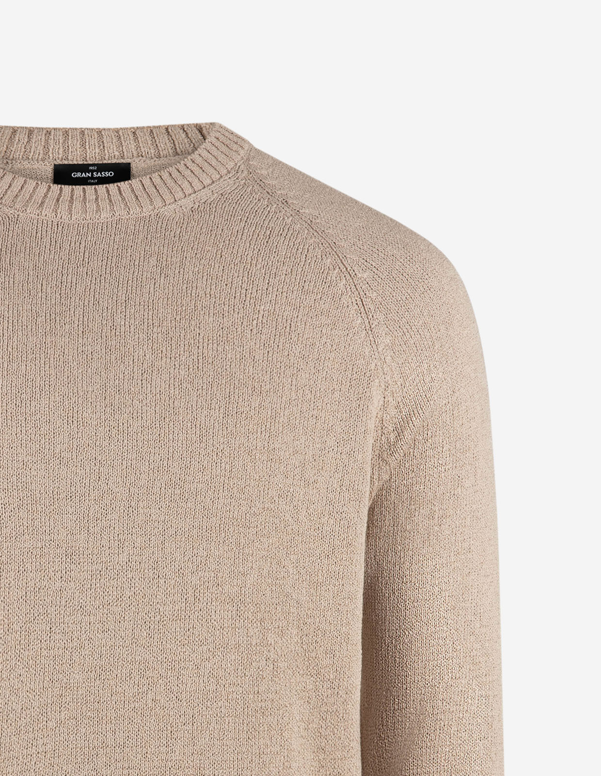 Tröja Rundhals Stickad Beige
