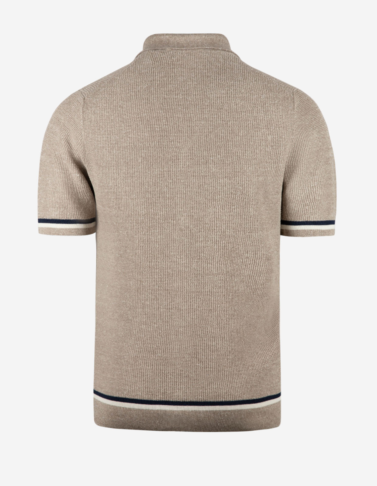 Kortärmsskjorta Stickad Linne Bomull Beige