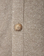 Kortärmsskjorta Stickad Linne Bomull Beige