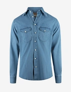 Sartorial Shirt Wester Slub Denim Ljusblå