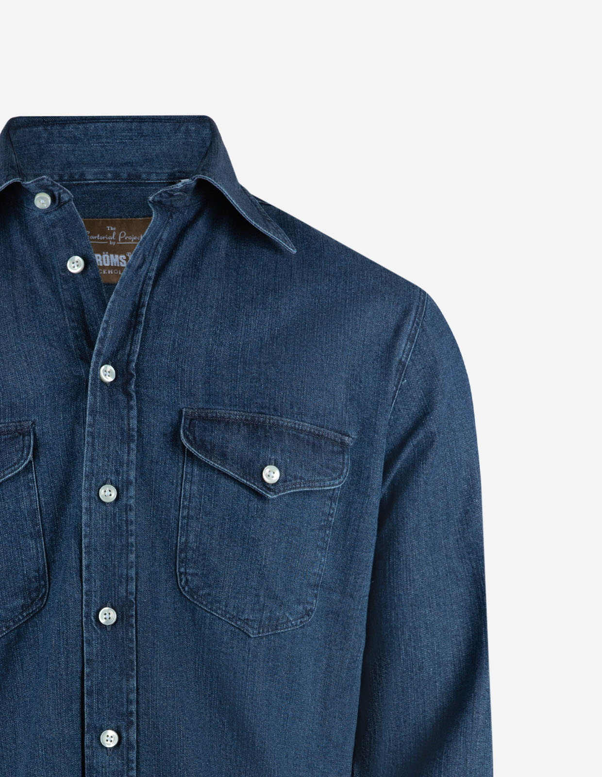 Sartorial Shirt Wester Slub Denim Mörkblå