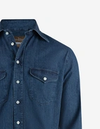 Sartorial Shirt Wester Slub Denim Mörkblå