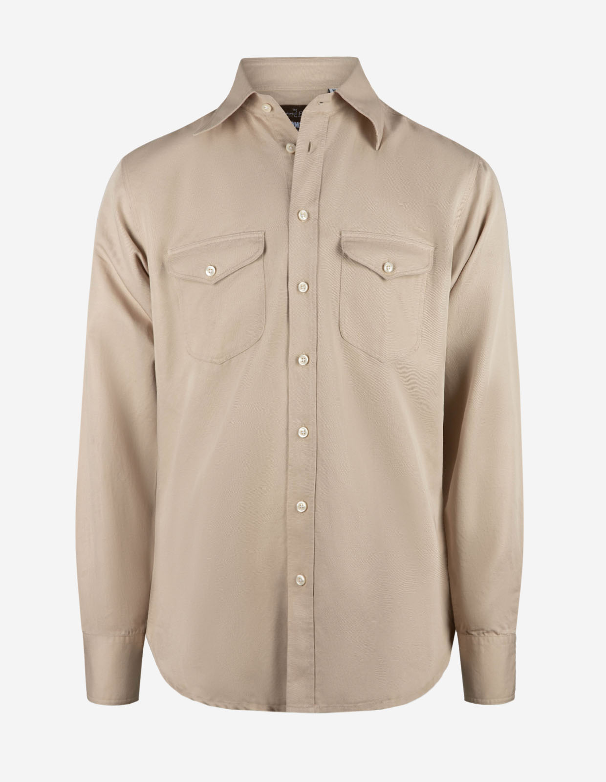Sartorial Shirt Wester Twill Linne Bomull Beige