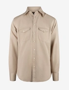 Sartorial Shirt Wester Twill Linne Bomull Beige