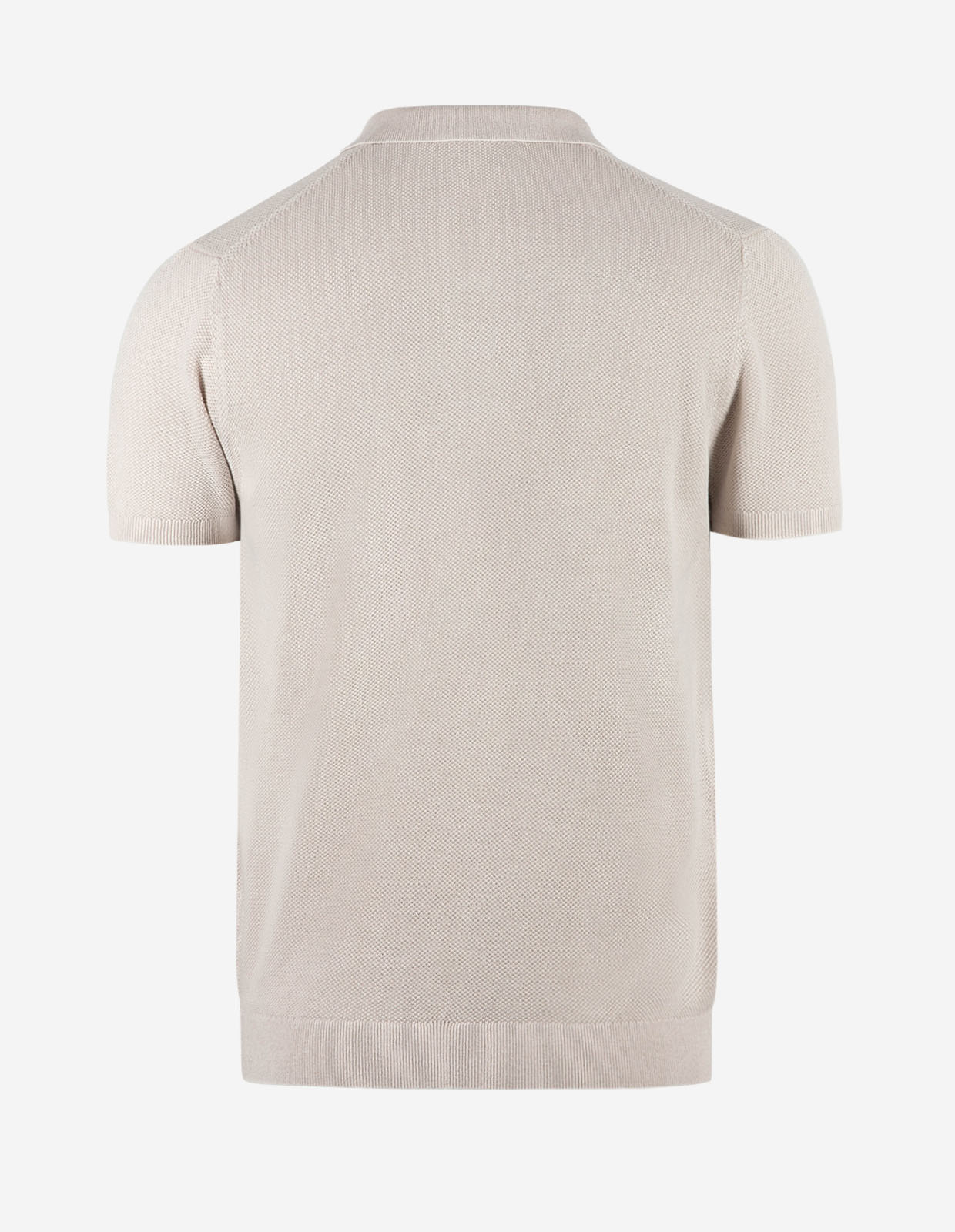 Pikétröja Strukturstickad Bomull Beige