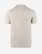 Pikétröja Strukturstickad Bomull Beige