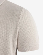 Pikétröja Strukturstickad Bomull Beige