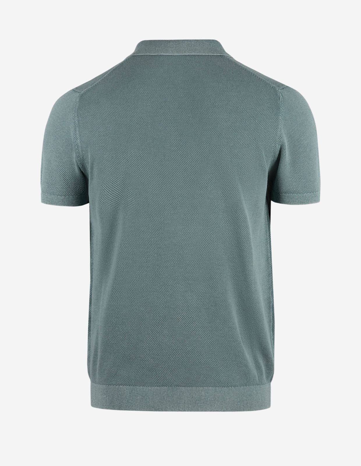 Pikétröja Strukturstickad Bomull Ljusgrön