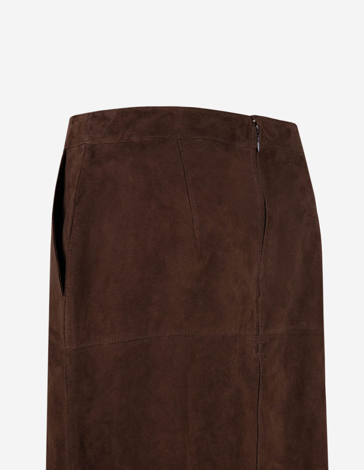 New Elsie Kjol Mocka Mörkbrun